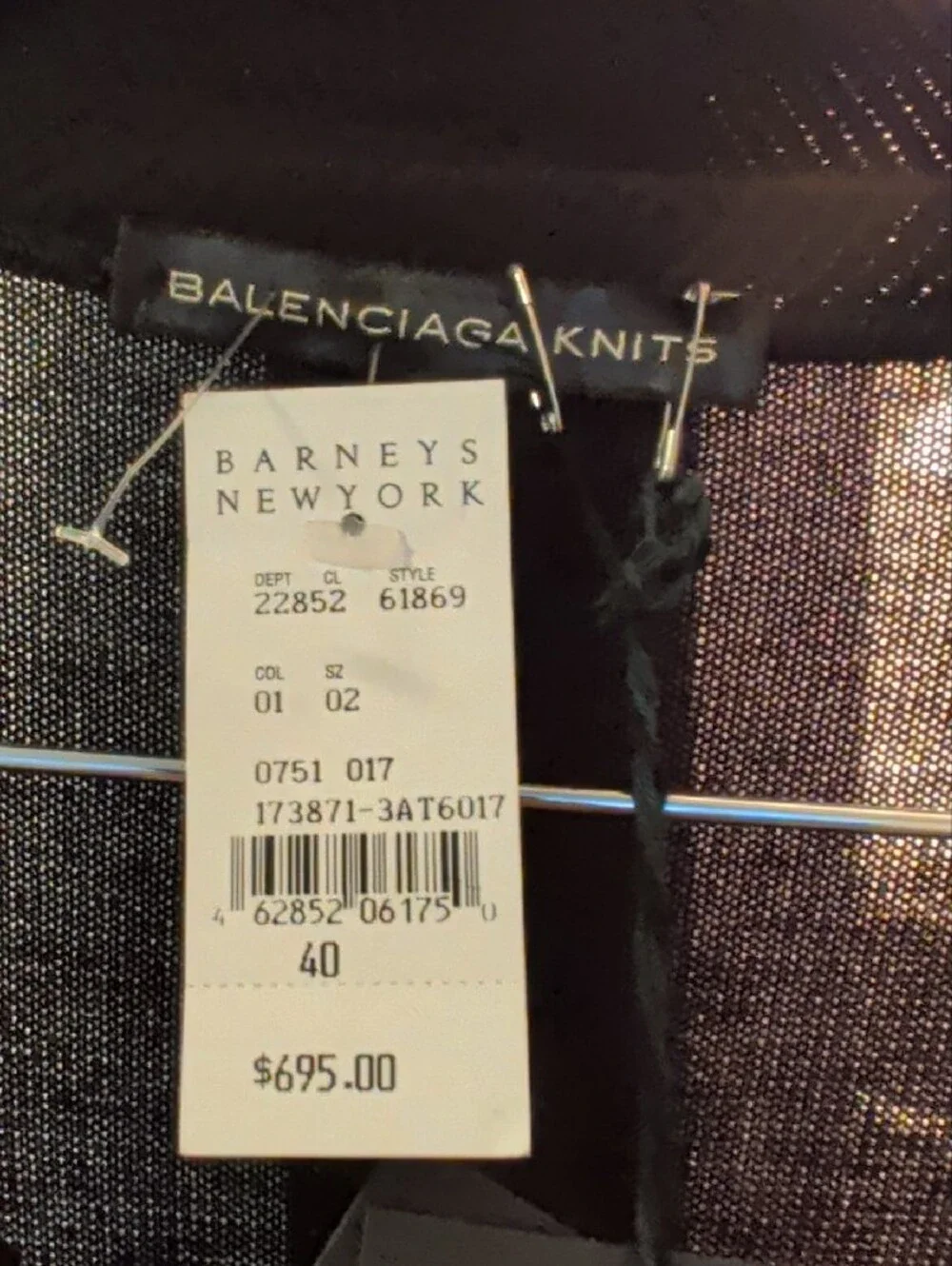 Balenciaga Black Long Open-Front Knit Duster